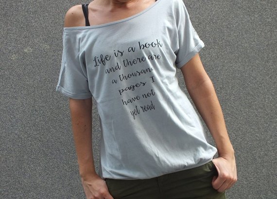 Off shoulder tshirt Off the shoulder top Women tee-Quotes | Etsy