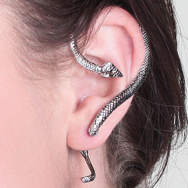 Silver Snake one sided Earring - O'Pearl Brands