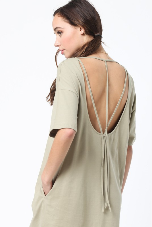 Open Back T Shirt Dress u2013 Curated Clothes