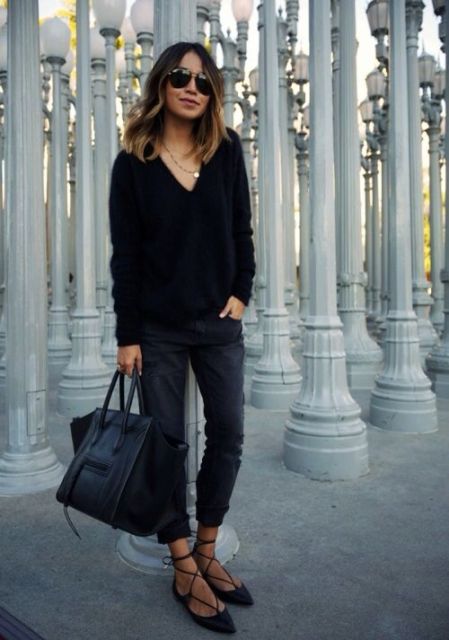 Picture Of Outfit Ideas With Lace Up Flats For This Season 17