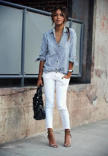 56 Spring Outfit Ideas You'll Want to Copy This Season | Striped