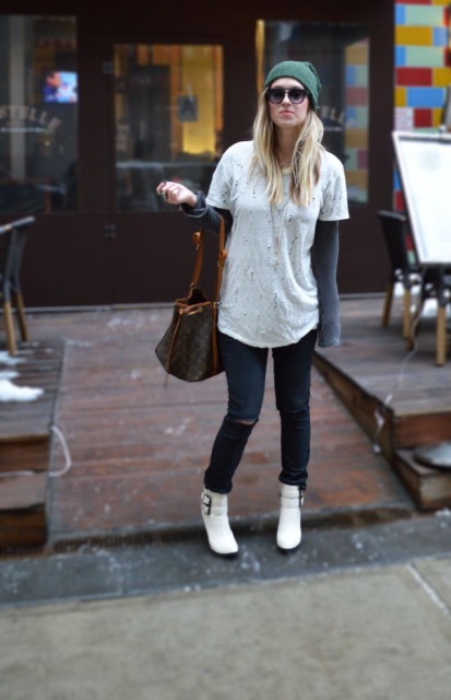 Outfit Ideas With White Boots