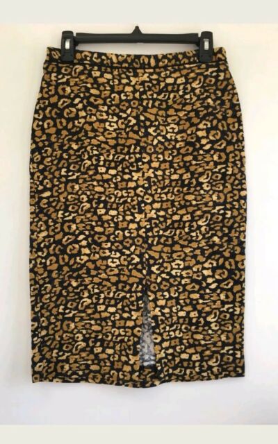 NEW Who What Wear Women's Size 8 Black Animal Cheetah Print Pencil