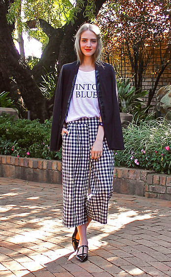 Outfits With Checked Culottes