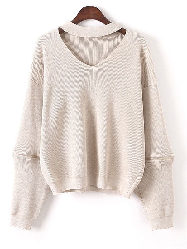 $23.84 Oversized Cutout Choker Sweater | Fall/Winter Style