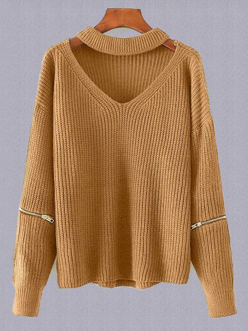 Plus Size Cutout Choker Sweater | Fashion/Clothing & Accessories