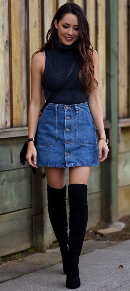 5 Tips For How To Wear A Denim Skirt | [Fashion] Trends | Outfits