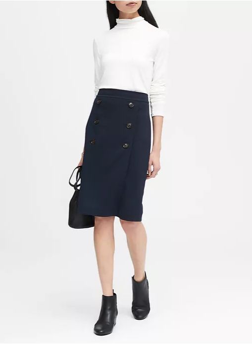 Double-Button Pencil Skirt, Banana Republic | Clothing | Skirts