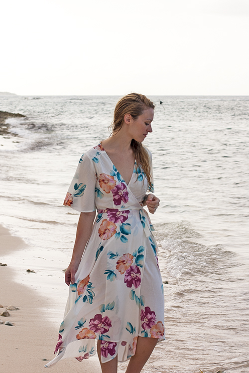 White Floral Wrap Dress - Style by Joules