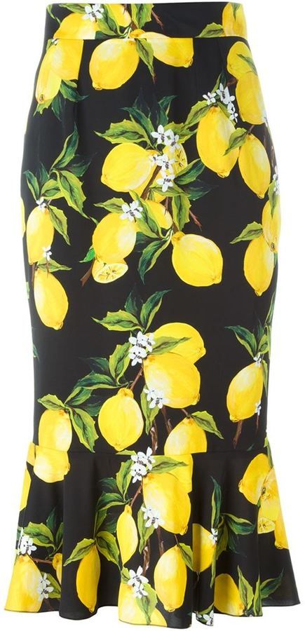 Dolce & Gabbana lemon print skirt | Fruits and Fashion | Skirts