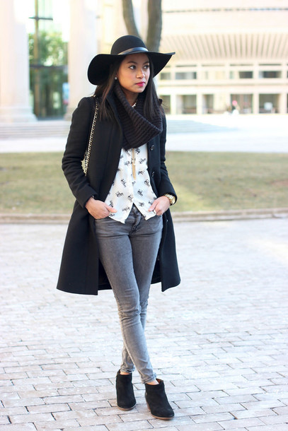 loso fancy, blogger, hat, scarf, jewels, skinny jeans, grey jeans