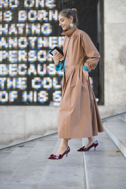 shoes, kitten heels, tumblr, streetstyle, fall outfits, coat, brown
