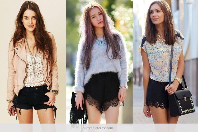 7 Ways To Dress Up With Black Lace Shorts