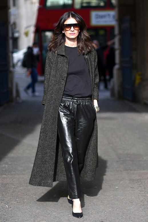 Street Style: What To Pair With Leather Jogger Pants (Le Fashion