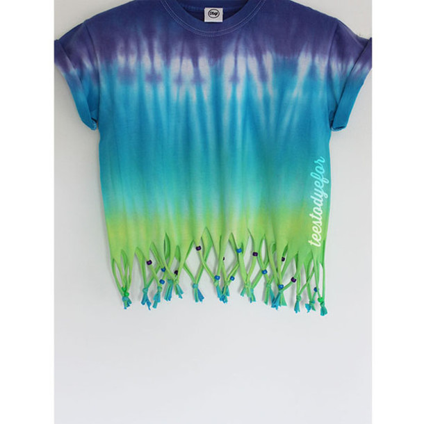 t-shirt, tie dye, dip dyed, dip dyed, ombre, bright, rainbow
