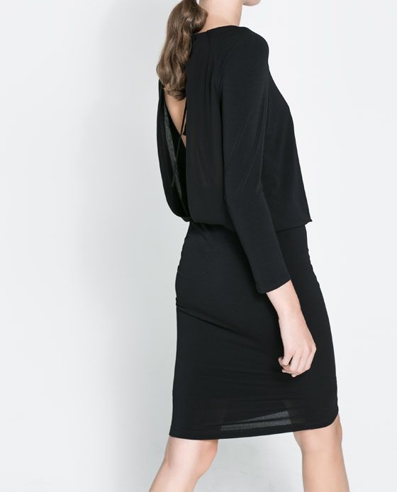 OPEN-BACK DRESS from Zara | Little Black Dress | Pinterest | Dresses