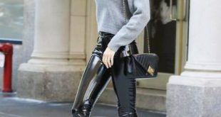 20 Stylish Outfits With Patent Leather Pants - Styleoholic