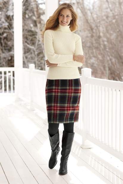 L.L. Bean 'Andover' wool-blend plaid skirt | TribLIVE Fashion