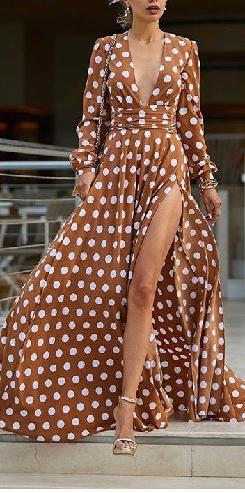 Eos Maxi Wrap Dress In Polka Dot | Chic Dames wear | Dresses