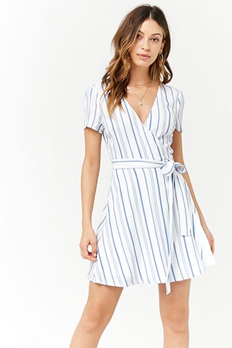 Outfits With Striped Wrap Dresses
