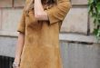 justthedesign: Suede Dress Outfit: Silvia Zamora is wearing a camel