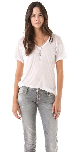 white v-neck | Style Icon | Pinterest | Slouchy tee, Wardrobes and