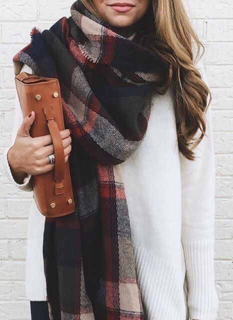 Plaid oversized scarf | Accessories | Winter outfits, Outfits