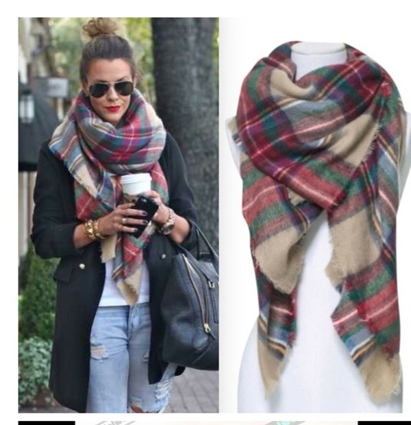 scarf, plaid scarves, fall scarves, winter scarf - Wheretoget