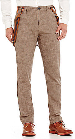 Jachs Manufacturing Co Wool Blend Flat Front Pants With Suspenders