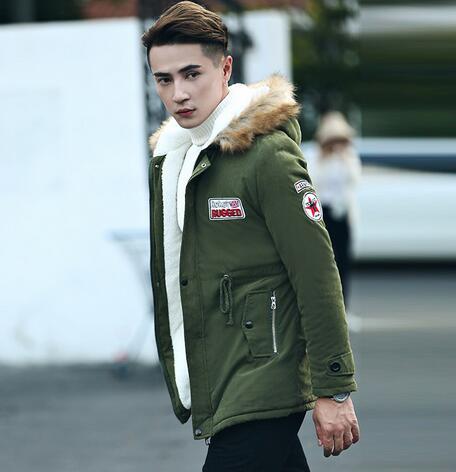 2019 New Style Warm Men'S Jacket Parka Thick Warm Fur Collar Long