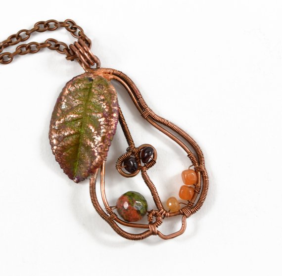 Copper Pear Necklace Pendant Fruit Necklace Pendant Copper | Etsy