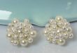 Cream Pearl Cluster Earrings Bridal Stud Earrings | Etsy