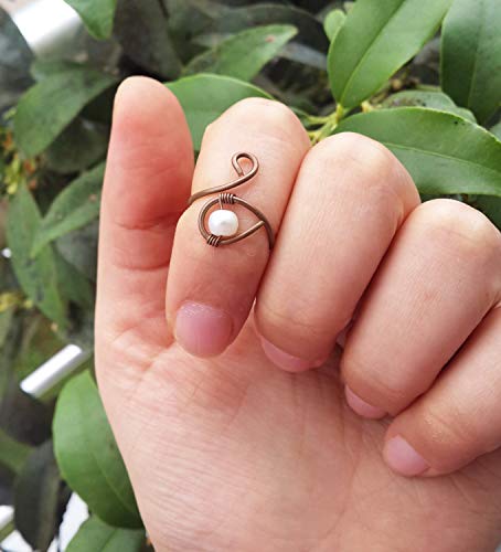 Amazon.com: Pearl knuckle ring - Midi ring Filigree ring Pearl