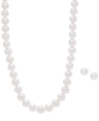 Macy's Cultured Freshwater Pearl Collar Necklace (9mm) and Matching