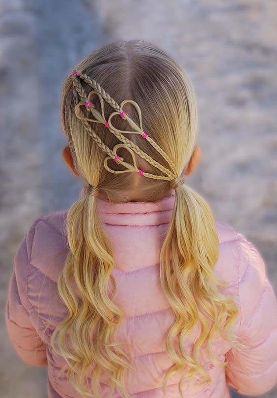 44 Gorgeous Pigtails Curls for Girls Kids in 2018 | Easy hairstyles