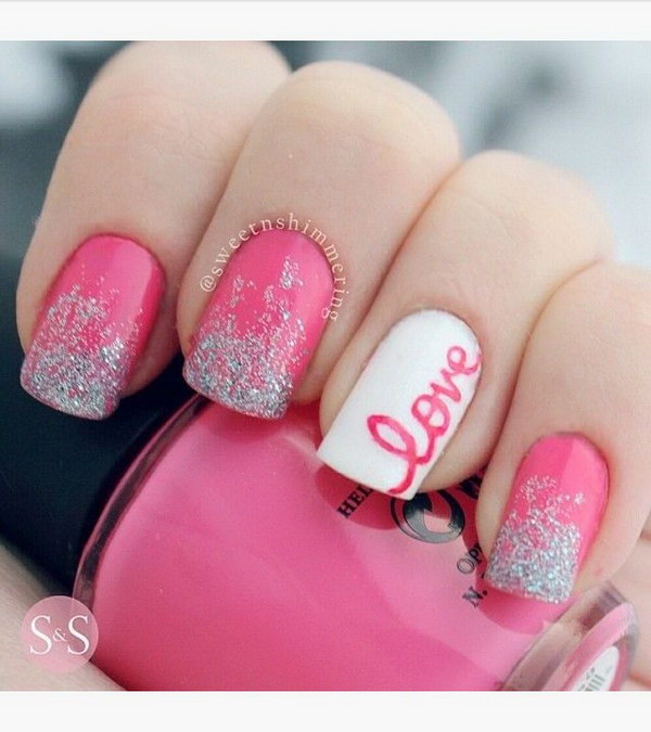 50 Lovely Pink and White Nail Art Designs