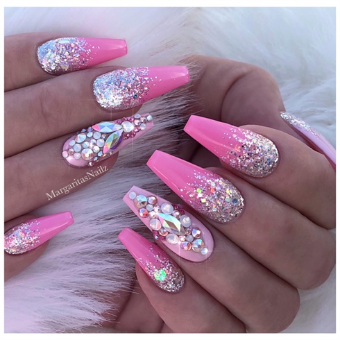 Pink Barbie Ombré Glitter Nails - Nail Art Gallery