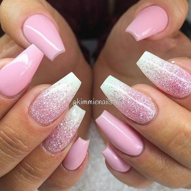 Ombre Pink Glitter Nail Art | Happy Shappy