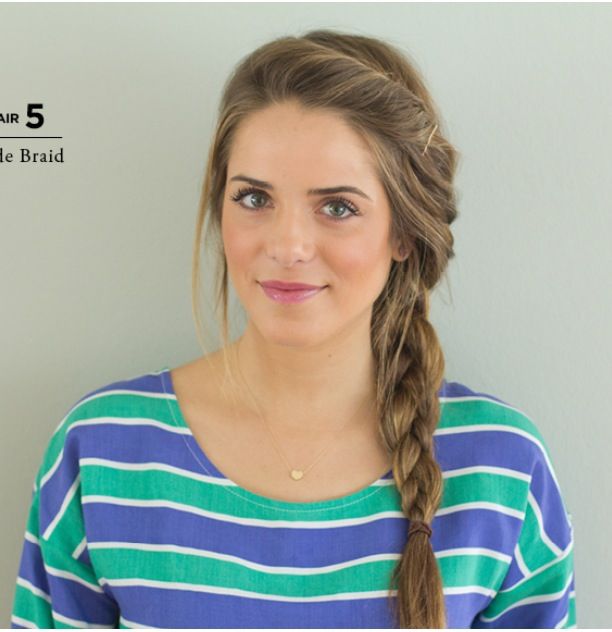 Messy side braid with bangs pinned to one side | Beauty Stuff