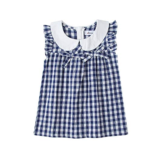 Amazon.com: BOBORA Baby Girls Summer White & Blue Plaid Dresses