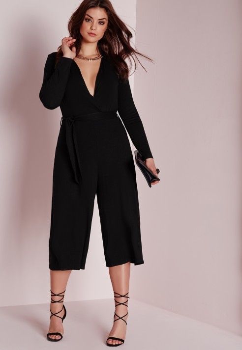 Plus Size Jersey Wrap Plunge Jumpsuit | My Style | Plus size