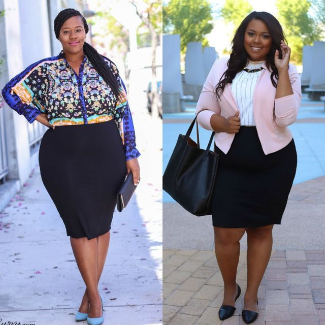 55 Amazing Outfits With Black Pencil Skirts | Plus Size Outfit Ideas