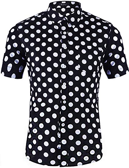 Amazon.com: XI PENG Men's Casual Dress Cotton Polka Dots Short