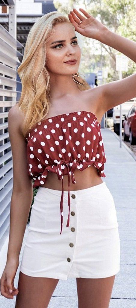 Red Polka Dot Crop Top | shop now | Stone Creek Outfitters | Women's