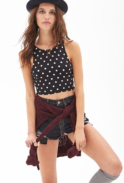 Polka Dot Crop Top Outfit Ideas