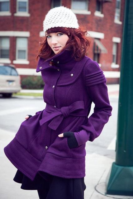 21 Eye-Catching Purple Coat Ideas For This Fall - Styleoholic