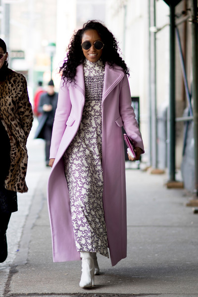 Pretty Purple Coat - Creative Winter Outfit Ideas From NYFW Street
