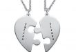 Heart Puzzle Piece Necklace Set with Engraving | MyNameNecklace
