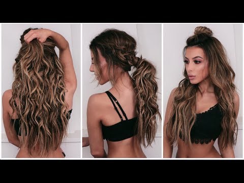 5 QUICK AND EASY HAIRSTYLES WITH EXTENSIONS !!! - YouTube