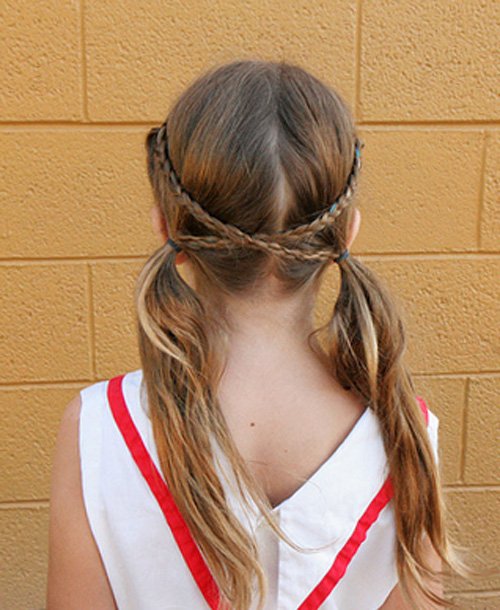 50 Quick and Easy Girls' Hairstyles | Crisscross Braid Pigtails